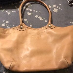Tan coach shoulder bag